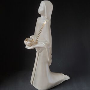 Cherish Porcelain Kneeling Figure Gold Accents made in Sorrento BC Canada